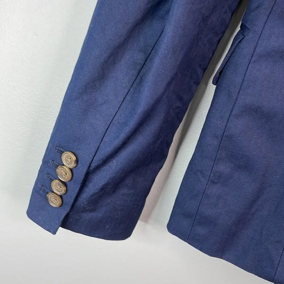 J. CREW Schoolboy Blazer Navy Blue Fitted Lined  Single Breast Preppy Size 0 - Picture 6 of 14